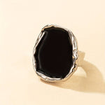 Load image into Gallery viewer, Vintage Oversized Black Stone Ring
