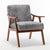 Mid-Century Modern Accent Chair - Solid Wood Frame, Extra-Thick Backrest, Ideal for Living Room, Bedroom, or Reading Room