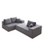 3-Seater Modular Corduroy Sofa In Gray Flexible Configuration