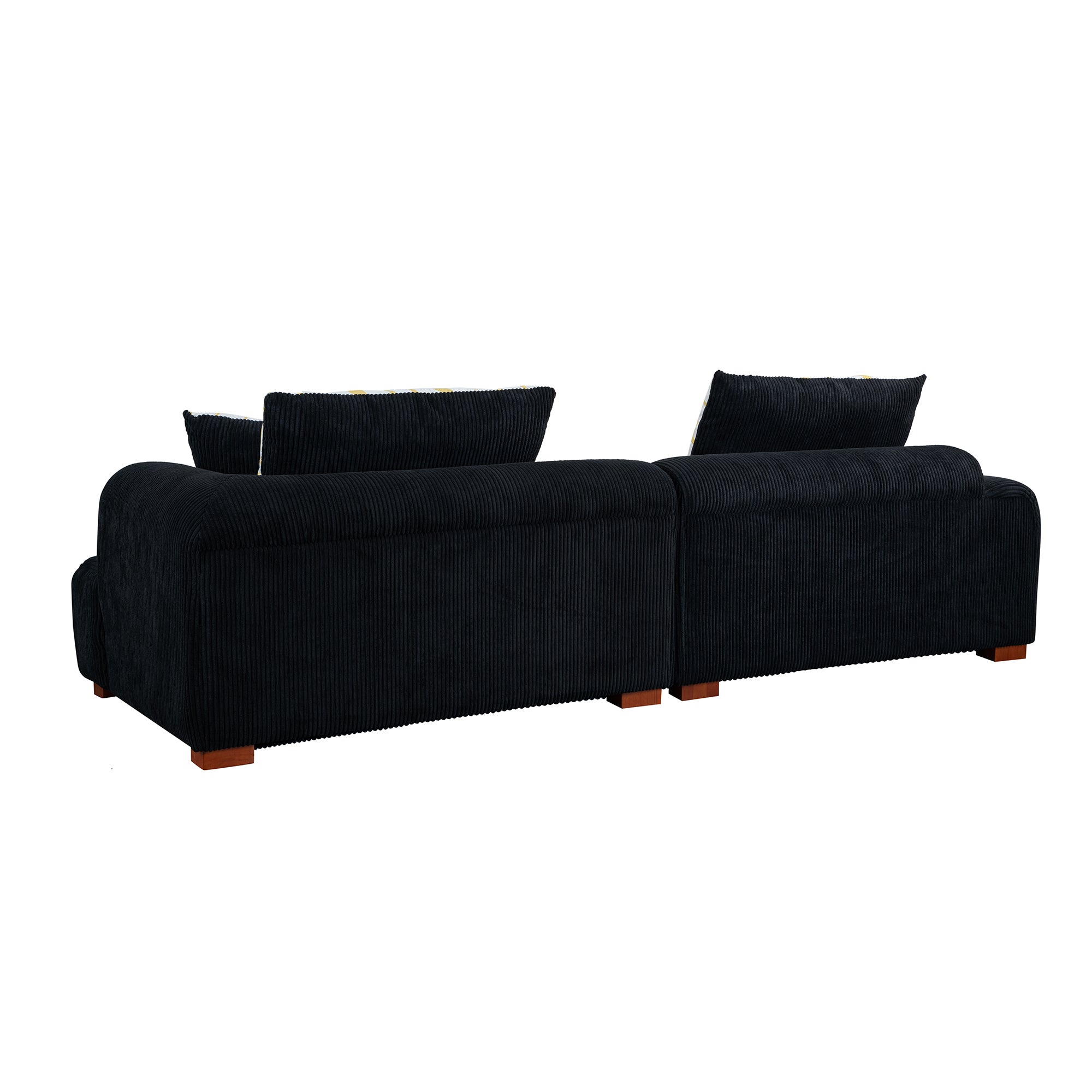 Accra 2-Seat Minimal Corduroy Sofa in Black