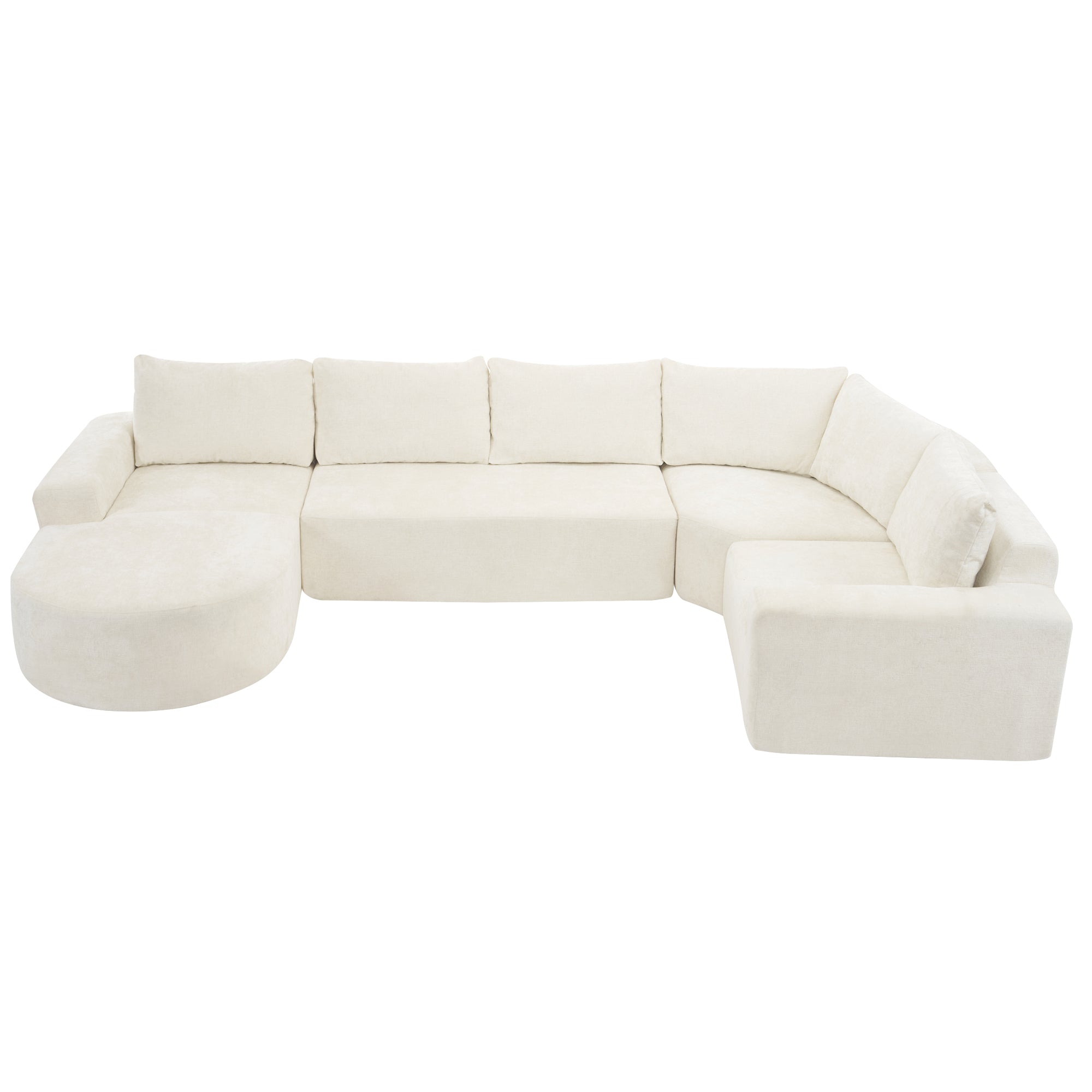 Amalfi Modular Chenille Sectional Sofa in Beige