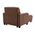 Reclining Tufted Chaise Lounge with Lumbar Pillow and Wireless Phone Charging in Brown