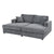 86.5" Dark Gray Corduroy Double Chaise Lounge Sofa