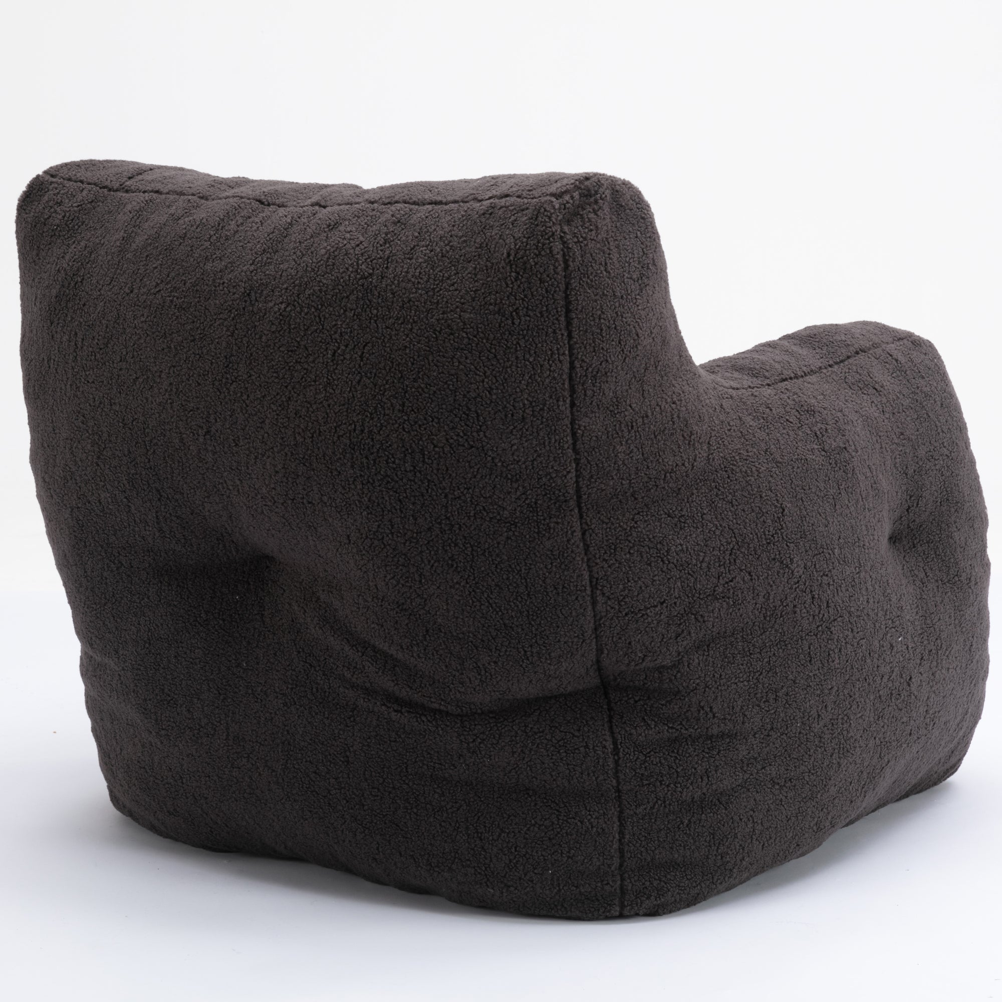 Soft Teddy Tufted Bean Bag Chair in Dark Gray