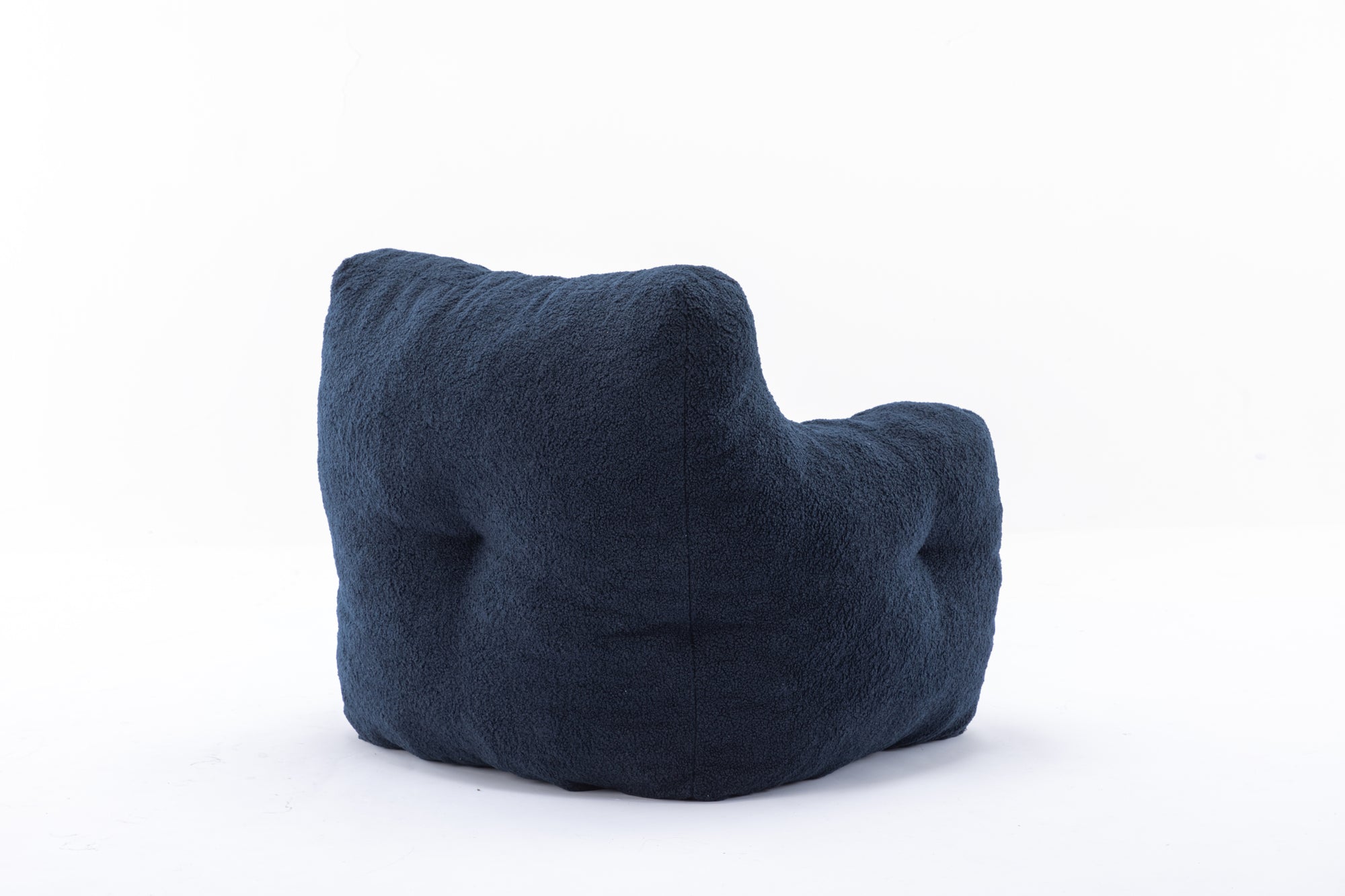 Soft Teddy Tufted Bean Bag Chair in Dark Blue