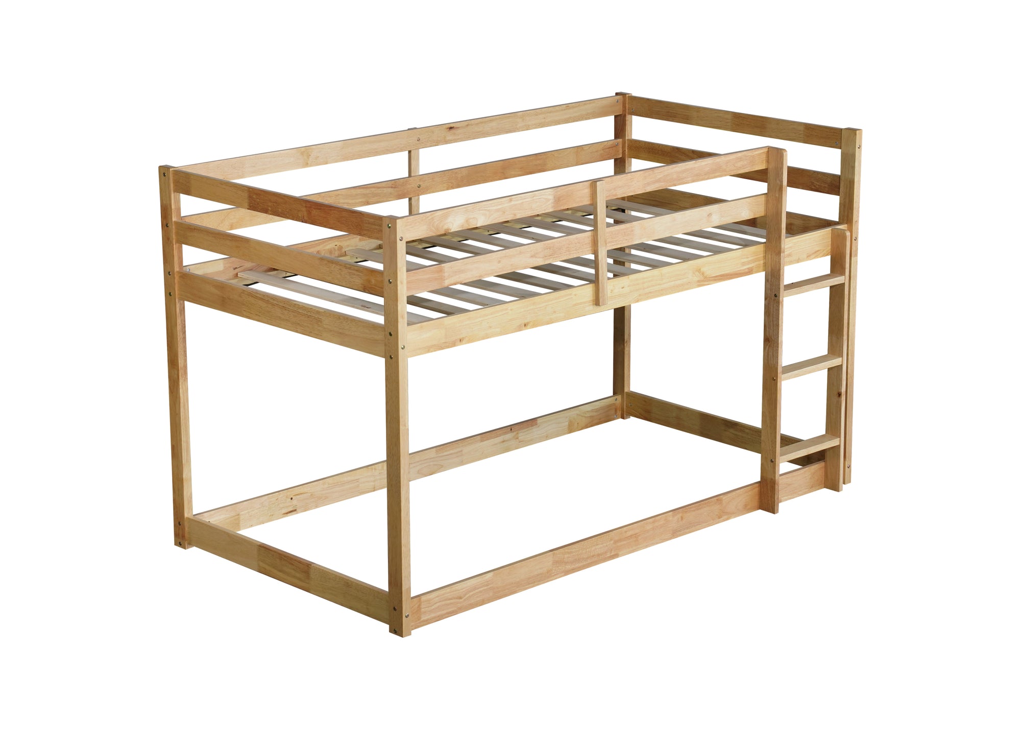 Solid Wood Twin Over Twin Loft Bed in Natural Finish