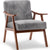 Mid-Century Modern Accent Chair - Solid Wood Frame, Extra-Thick Backrest, Ideal for Living Room, Bedroom, or Reading Room