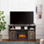 Modern Entertainment Console TV Stand with 23 Fireplace Insert and Large Storage Space In Antique Brown