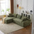 Dakar 4-Seat Minimalist Modular Sofa in Green