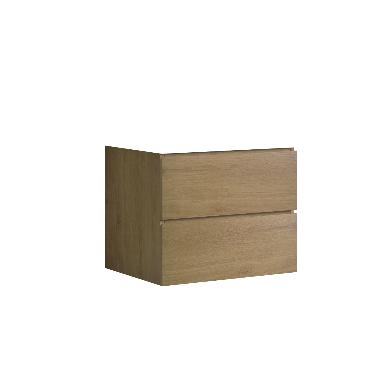 Wall Mount Cabinet Without Basin Natural Oak Color Two Drawers Pre-Assembled In Natural Oak