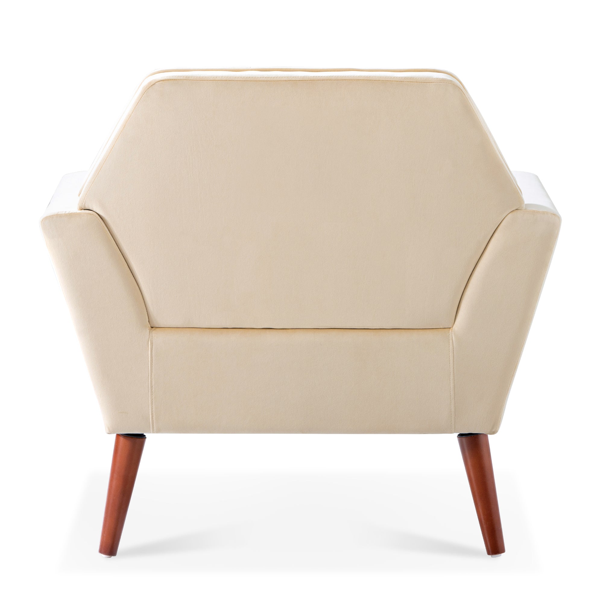 Beige Upholstered Chair with Birch Legs