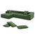 Addis 4-Seat Modular Convertible Sofa in Green