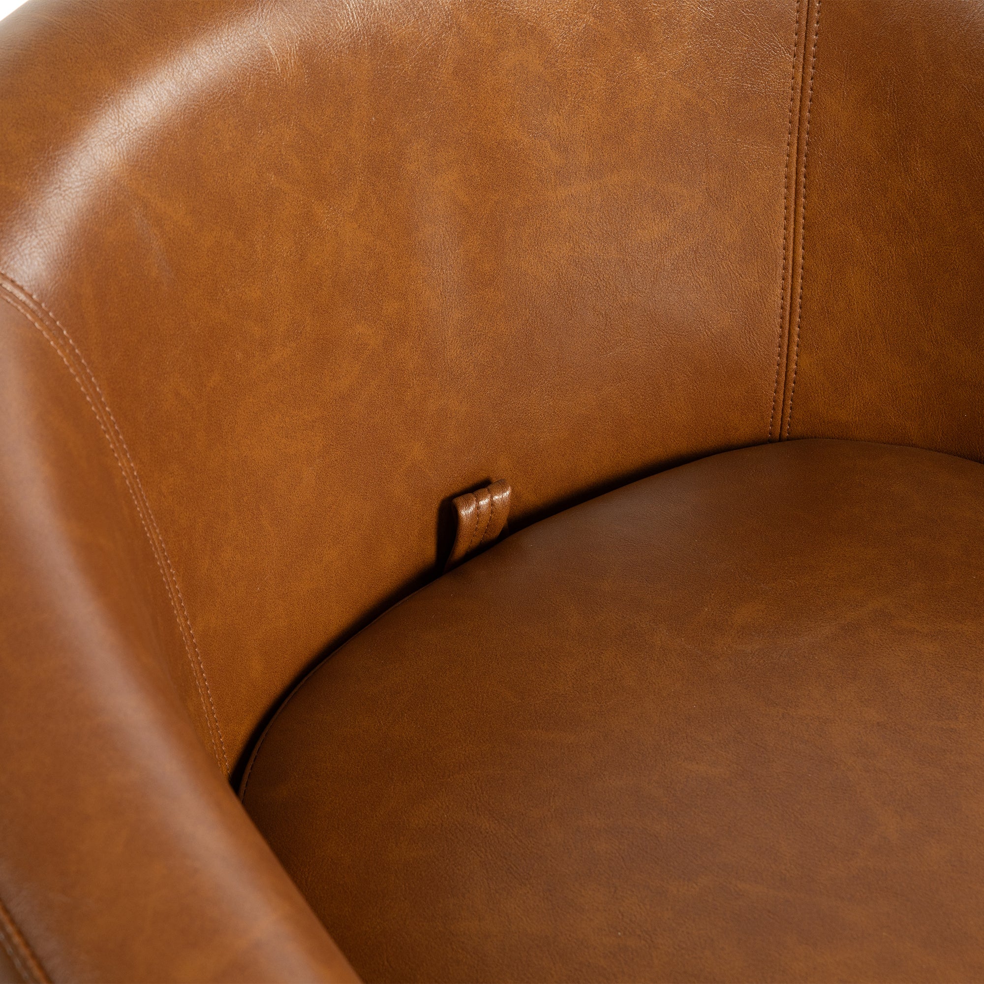 Light Brown Upholstered Accent Swivel Chair