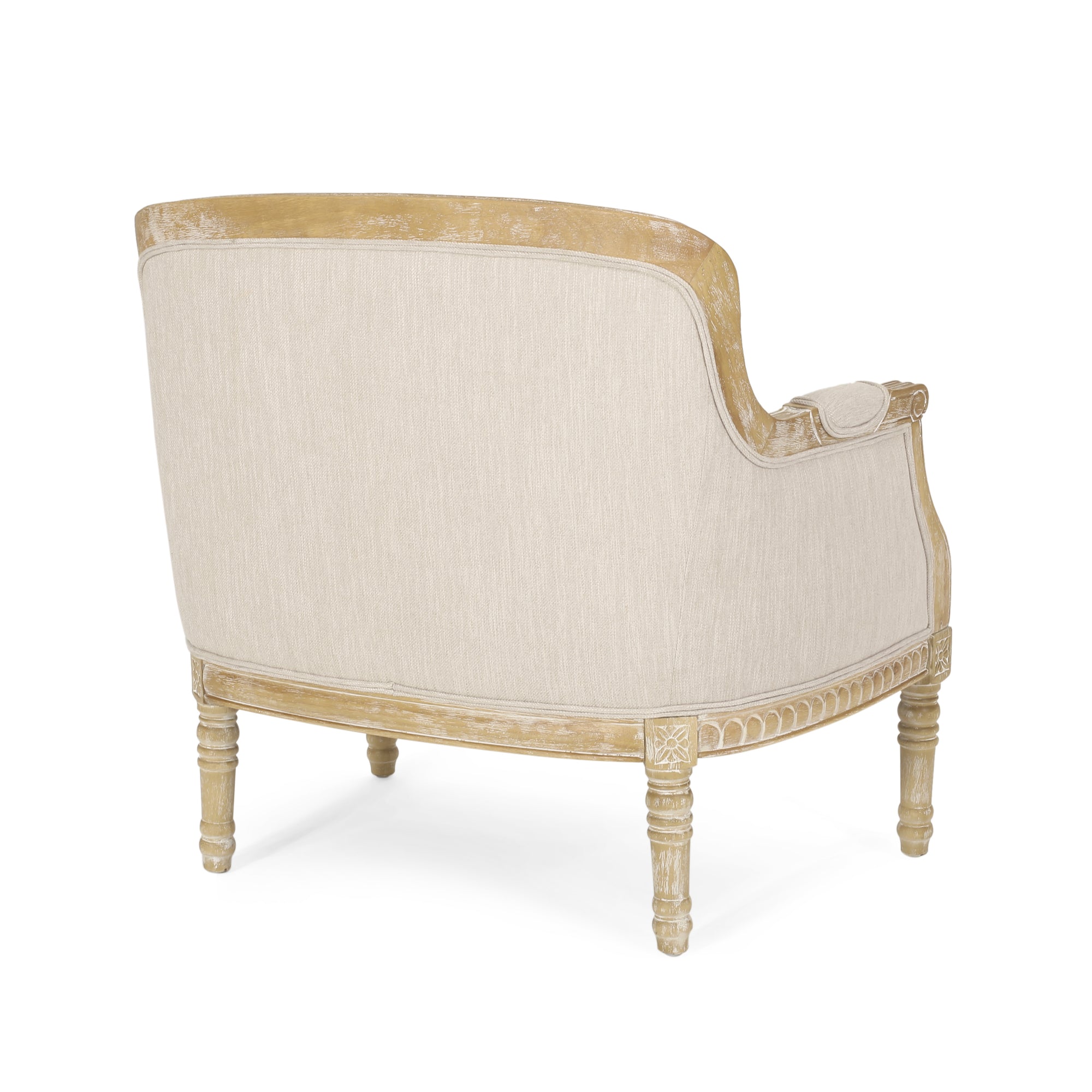 Beige Brown French Country Club Chair