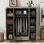 4-Door Mirror Wardrobe with Shelves for Organized Storage In Gray