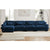 4-Seater Velvet Sofa with Bolster Arms - Blue