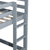 Gray Solid Rubber Wood Twin Over Twin Loft Bed with Ladder