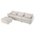 Khartoum Sectional Sofa with Movable Ottoman in Beige Chenille