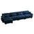 4-Seater Velvet Sofa with Bolster Arms - Blue