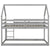 Twin over Twin Bunk Bed with Wood House Roof in Gray