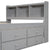 Gray Full Bed with Bookcase Headboard, Storage Drawers, and Bed-End Storage Case