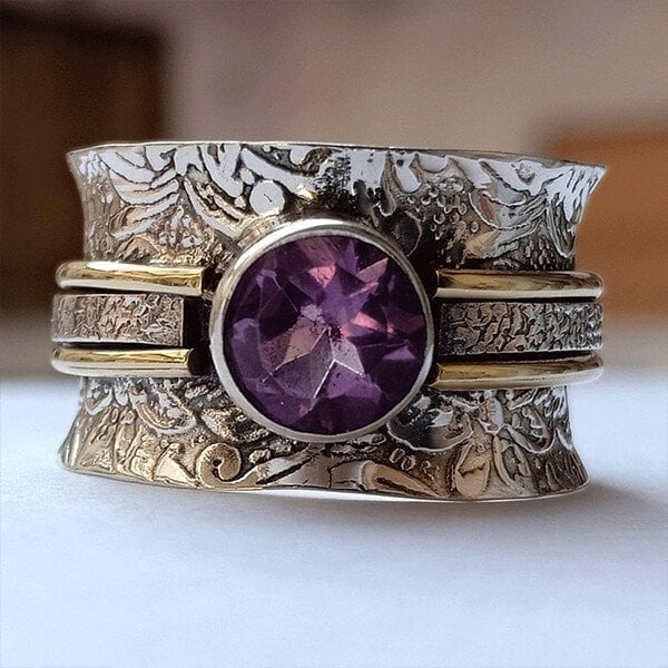 Sparkling Crystal Bohemian Meditation Ring