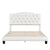 Beige Queen Size Upholstered Platform Bed with Diamond-Tufted Headboard