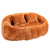 Comfortable High-Back Bean Bag Couch in Orange Chenille