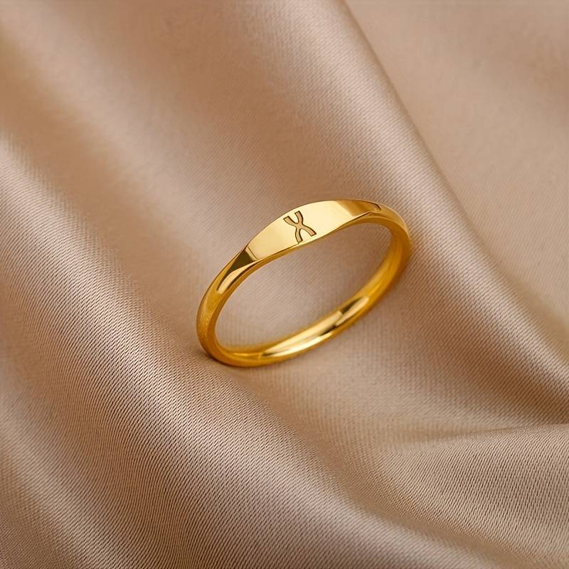 Minimalist Name Ring | Engraved Initial Ring