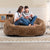 Coffee Bean Shape Chenille 2-Seater Lazy Sofa