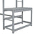 Gray Twin High Loft Bed with Ladder Landing Platform and Guardrails