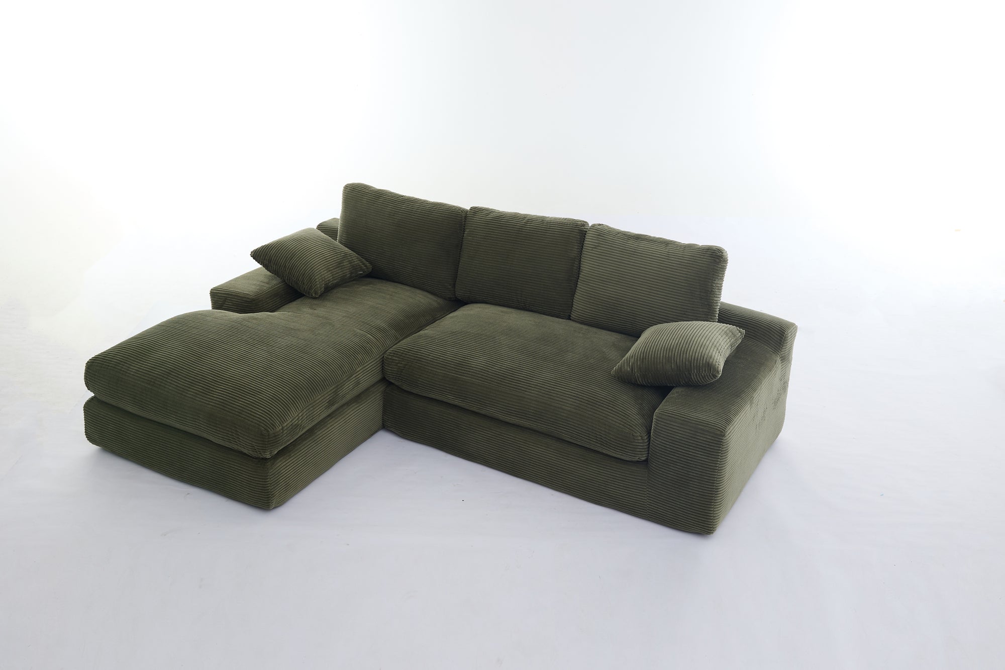 Army Green Modern Modular Sectional Sofa – Contemporary 4-Seater