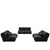 Freely Arrangeable Modern Oversized Chenille Sofa Set In Black With Cylindrical Pillows