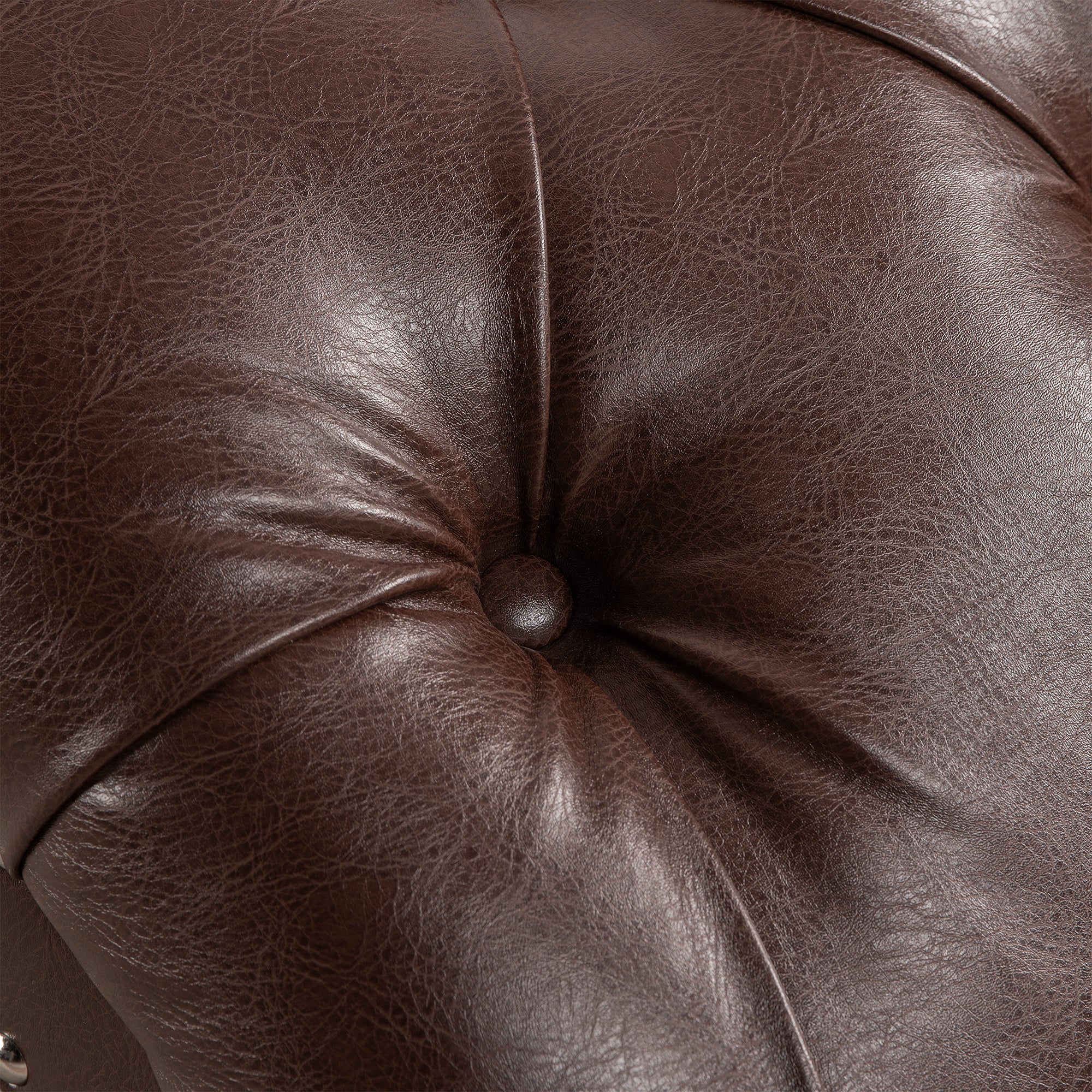 Dark Brown Faux Tufted Armless Chaise Lounge