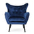 Stylish Arm Chair Upholstered In Navy Blue Velvet