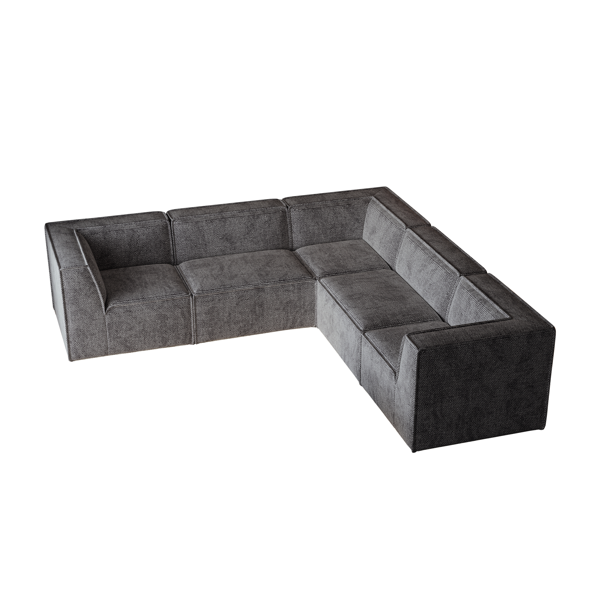 Kinshasa 5-Seat Modular Sofa in Black