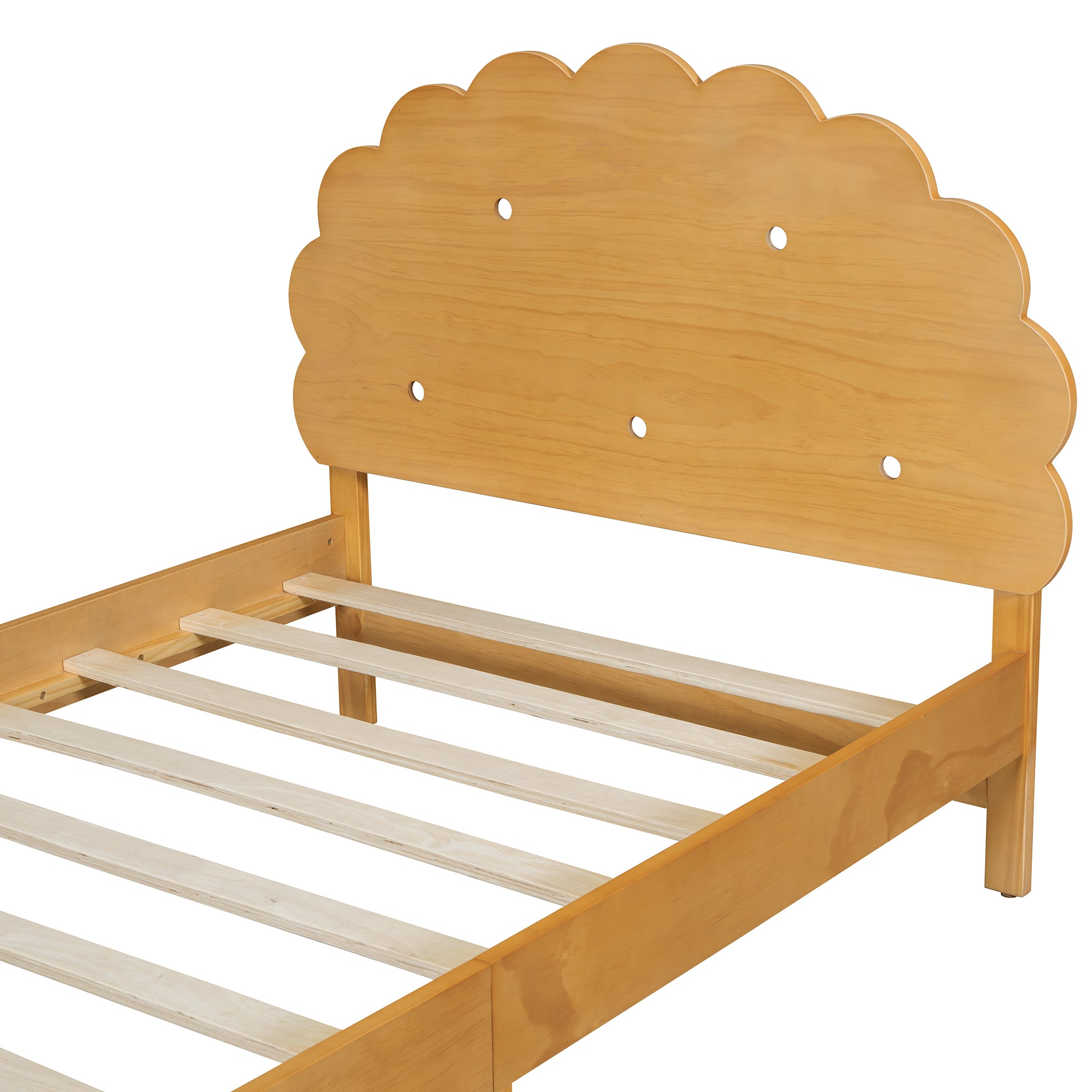 Kids Twin Cookie-Shaped Bed Frame in Walnut