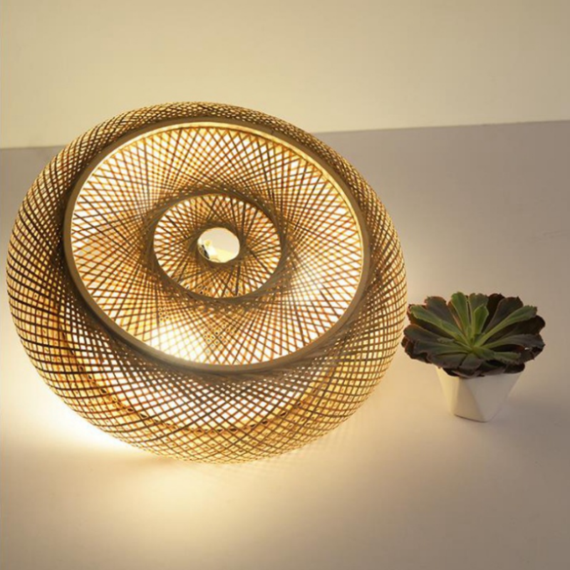 Woven Rattan LED Flush Mount Ceiling Light