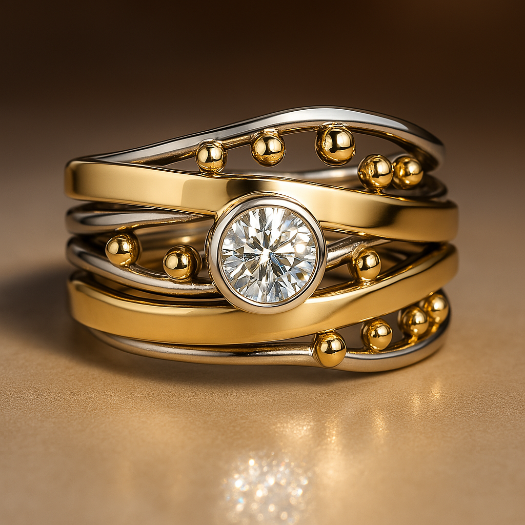 Dainty Zirconia Vintage Ring in Gold