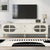 Modern TV Stand for TVs Up to 75 Inches with Fluted Glass Doors and Solid Wood Legs In Antique White