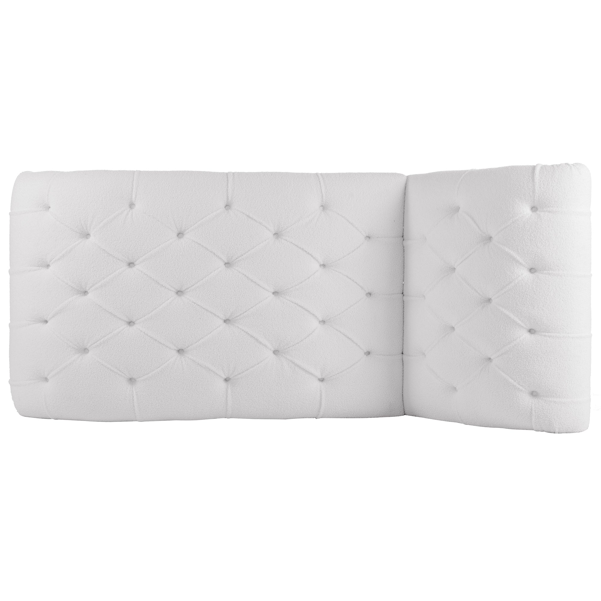 White Teddy Velvet Tufted Armless Chaise Lounge