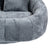 Gray Chenille Bean Shape 2-Seater Lazy Sofa