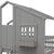 Gray Twin Over Twin House Bunk Bed with Roof, Windows, and Door