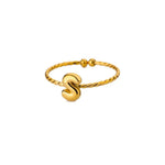 Load image into Gallery viewer, Dainty Adjustable Bubble Letter Initial Ring
