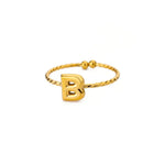Load image into Gallery viewer, Dainty Adjustable Bubble Letter Initial Ring
