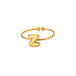 Load image into Gallery viewer, Dainty Adjustable Bubble Letter Initial Ring
