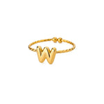 Load image into Gallery viewer, Dainty Adjustable Bubble Letter Initial Ring
