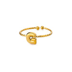 Load image into Gallery viewer, Dainty Adjustable Bubble Letter Initial Ring
