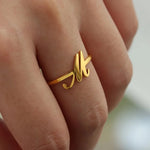 Load image into Gallery viewer, Dainty Adjustable Classy Letter Initial Rings
