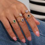 Load image into Gallery viewer, Dainty Adjustable Oval Diamond Rings
